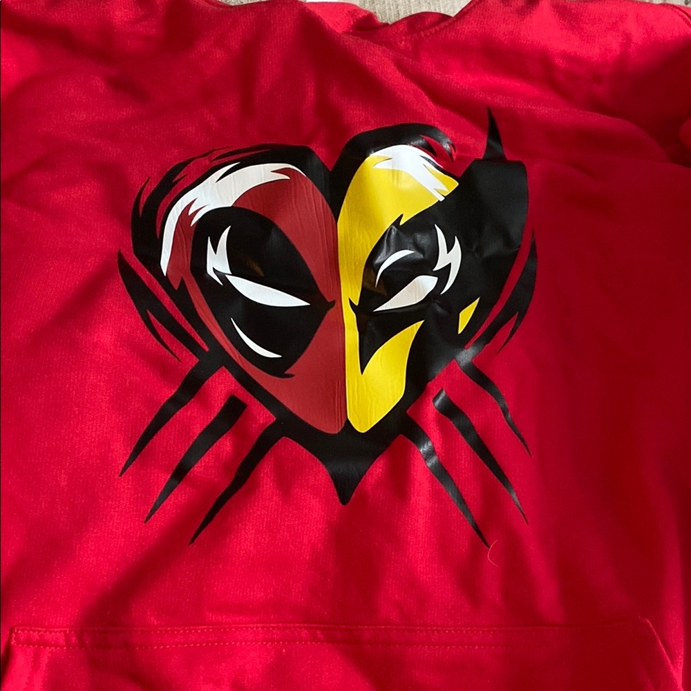 Red Hoodie with Graphic Design